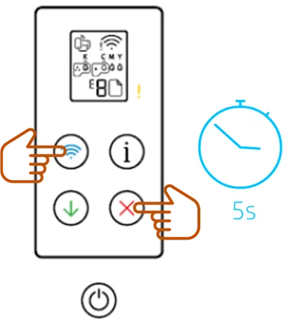 HP printer button combination reset