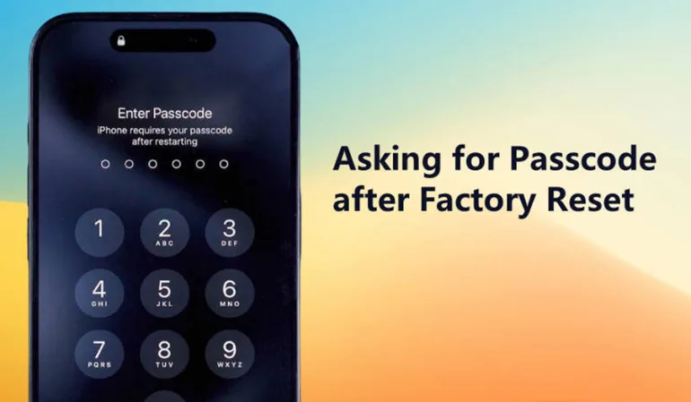iPhone reset confirmation passcode prompt