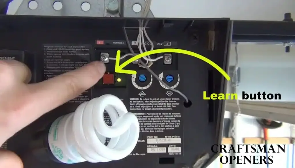 Learn button colors garage door opener
