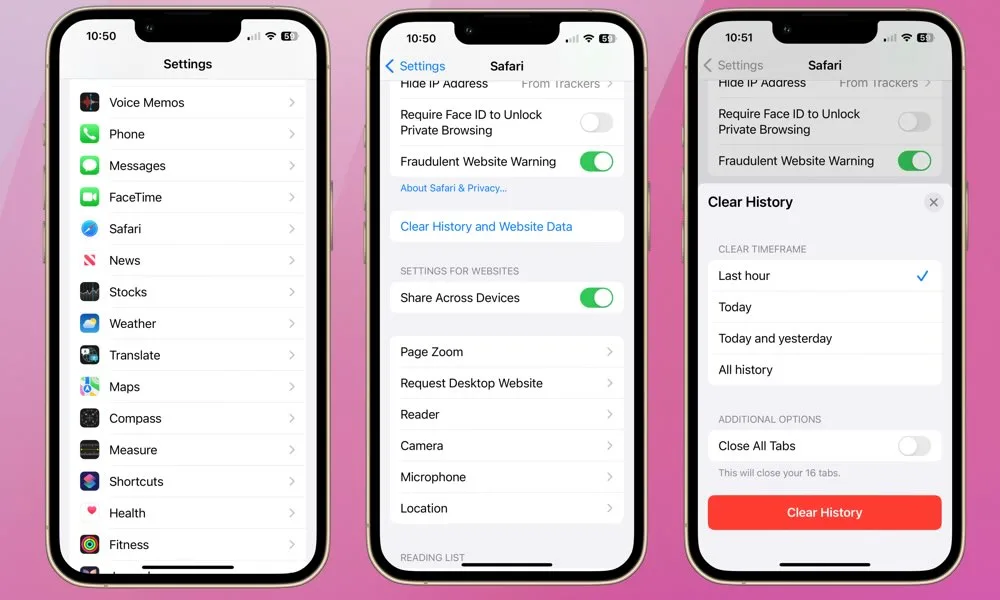 Safari website data storage