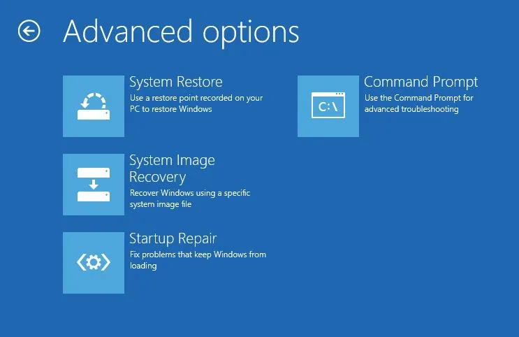 Surface Windows Recovery Environment